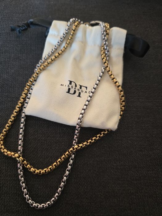 Conjunto Colar Duplo + Pulseira em Aço Inoxidável (Missangada) – Nunca usado