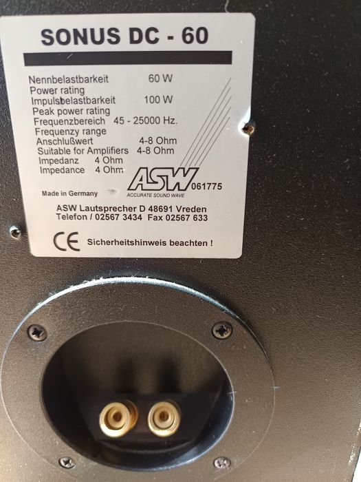 Kolumny głośnikowe ASW SONUS DC- 60  60/100 Wat