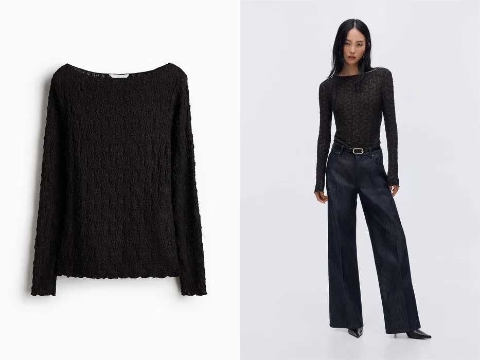 Bluzka M nowa kolekcja brązowa koronkowa elastyczna PROMOCJA