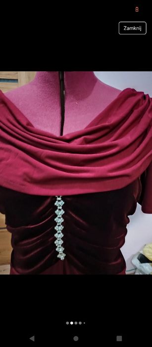 Suknia imprezowa balowa bordo rozmiar 50