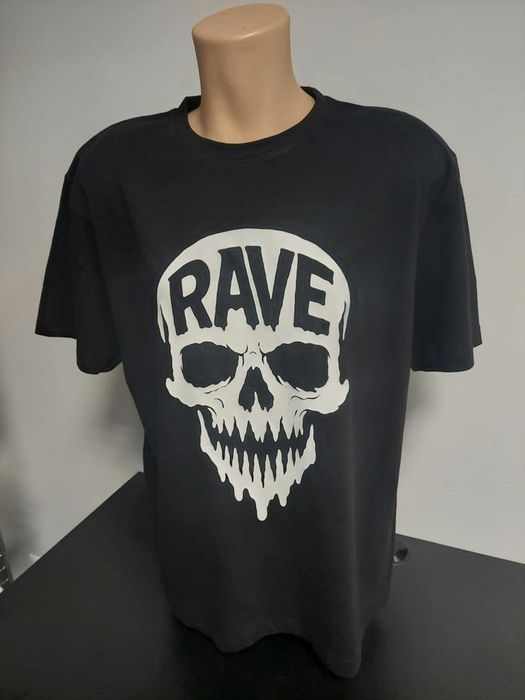 Koszulka męska t-shirt Rave Czaszka muzyka impreza DJ beat techno XL