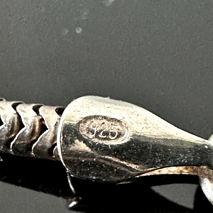 Srebrny naszyjnik z Różowym Kwarcem i Ametystem ok. 1970r. próby 925