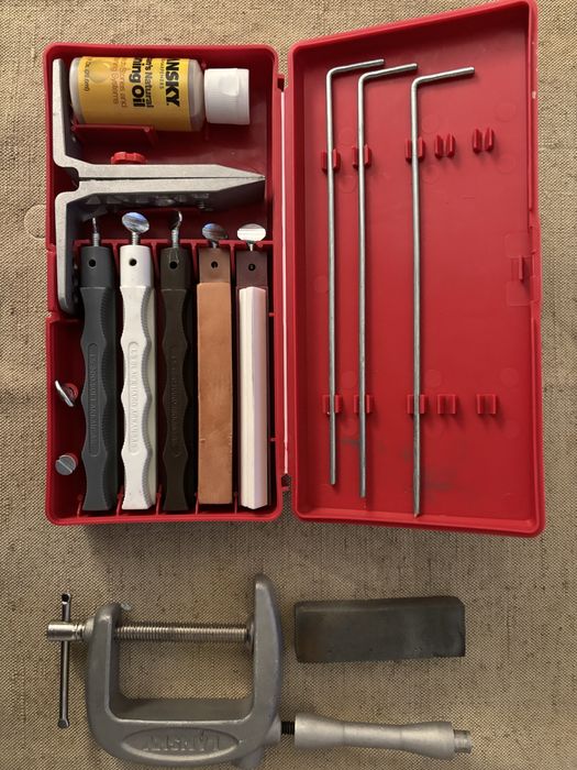 Продаю заточну систему Lansky + тримач + гумка для чищення каменів