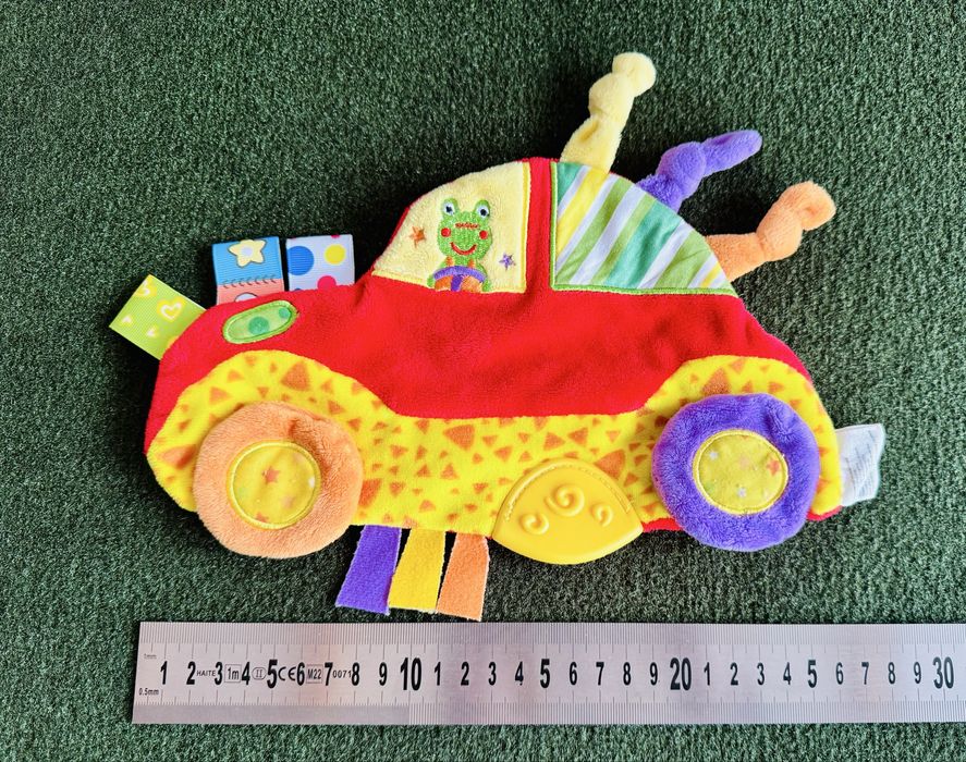 Szeleścik sensoryczny z gryzakiem, auto.