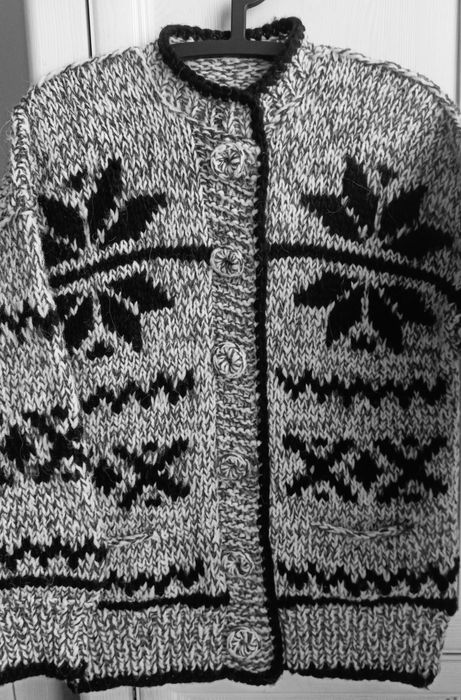 XS S M oversize ciepły  kardigan handmade 100% wełna jakość