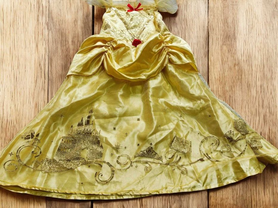 карнавальное платье белль красавица и чудовище с короной 5-6 лет