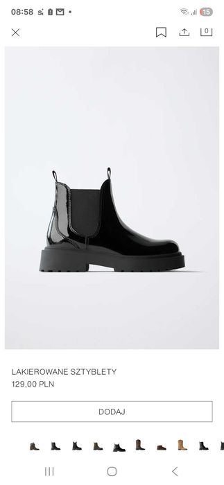 ZARA lakierowane SZTYBLETY (botki) nowe r.32