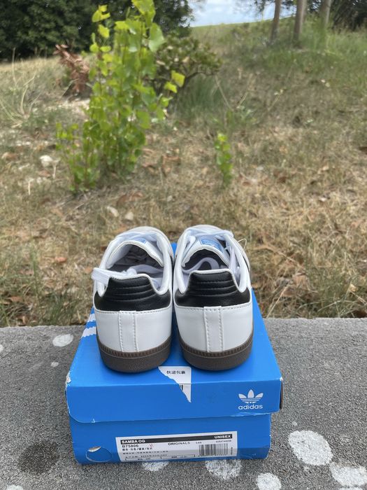 Adidas samba brancos e pretos com caixa