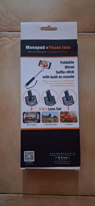 MASUNN Apexel 3 in 1 Extendable Monopod Selfie Stick