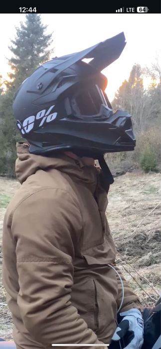 Кросовий чорний матовий мотошолом розміру М