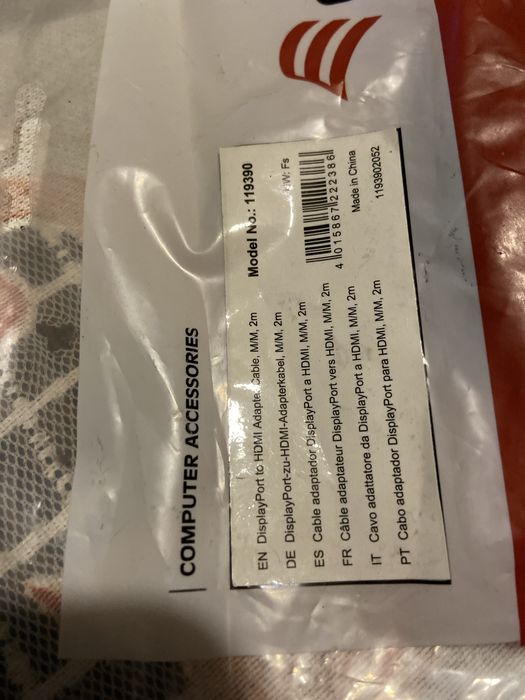 Cabo adaptador Displayport 2 lados.