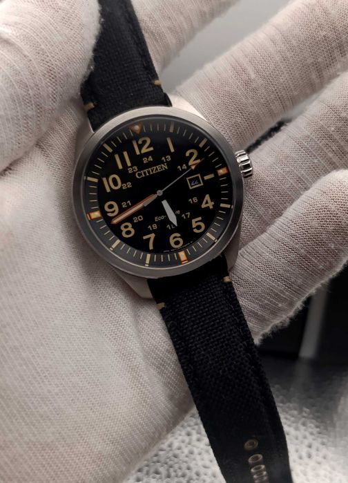 Zegarek męski Citizen Eco-Drive Military pilot, nowy, AW5000-24E