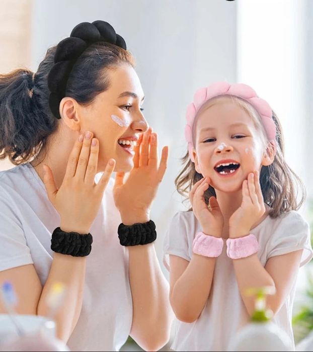 Обруч, набір для умивання, ободок напульсники для вмивання