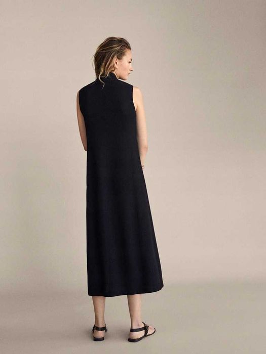Vestido comprido smoking, Massimo Dutti
