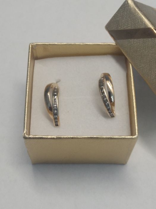 Złote kolczyki z cyrkoniami złoto 375