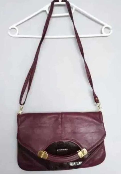 Torebka skóra węża bordowa