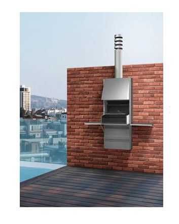 Churrasqueira de parede a carvão ou lenha