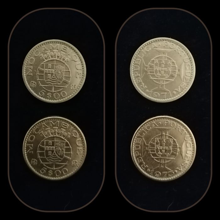 5 escudos Moçambique 1971 e 1973