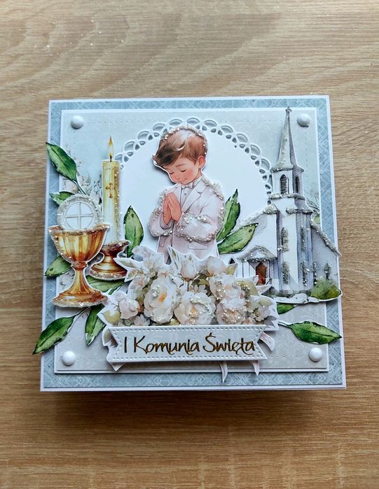 Kartka na Komunię dla chłopca