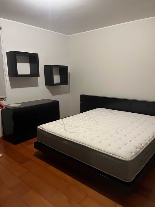 Mobília de Quarto Moderna Completa (Preto) + Colchão
