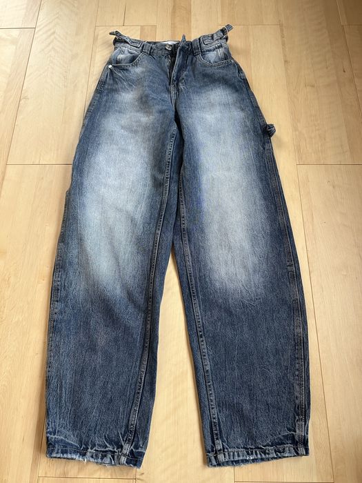 Spodnie jeans bershka 34 granatowe