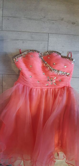 Sukienka tiulowa, balowa, wesele, kamienie, gorset, wiązana