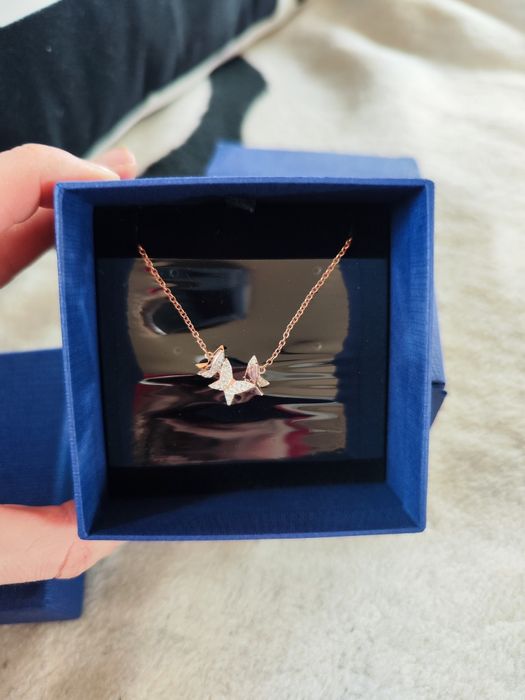 Swarovski naszyjnik motylki nowy z certyfikatem