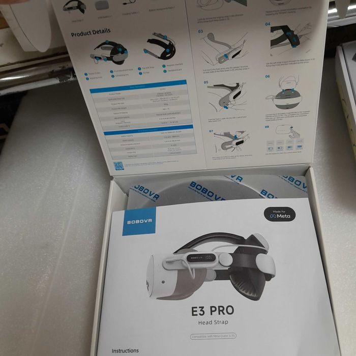 Ергономічне кріплення з акумулятором BOBOVR E3 Pro Head Strap для Meta Quest 3 / 3S (Нове)
