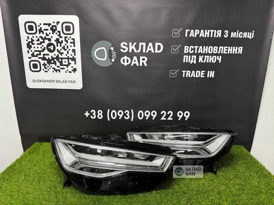 Фари оригінал оптика AUDI A6 C7 2014+ FULL LED EU Фара Ауді А6 Ц7 Фулл лед БУ Європа - Гарантія 3 місяці, trade in, встановлення