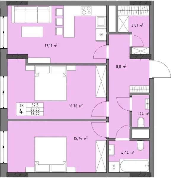 Продаж 2-к апартаментів 68 м Трускавецька, 48 Пулюя-Наукова