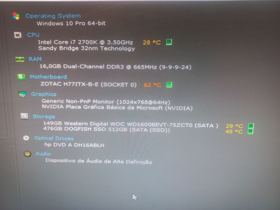 Desktop Intel Core I7 2700k 3,50Ghx