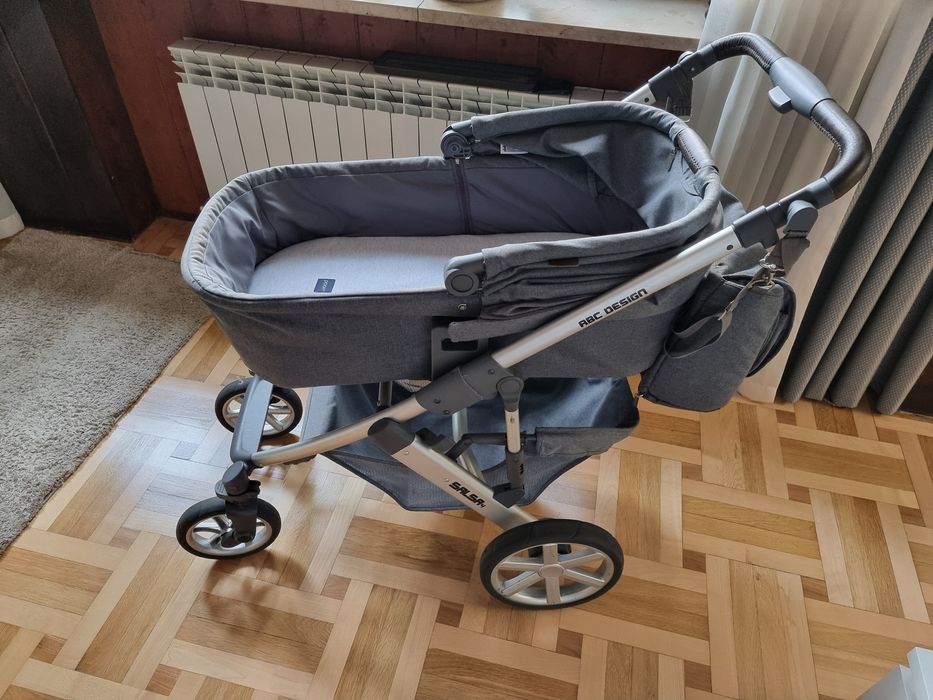 Wózek ABC salsa 4 (gondola, spacerówka i adaptery) + akcesoria