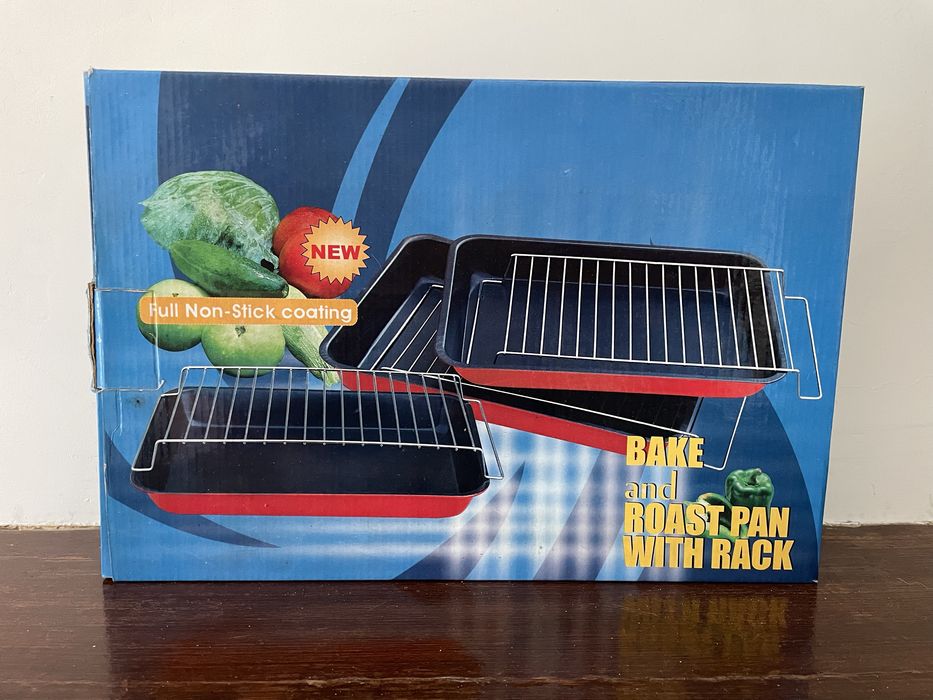 Conjunto de três assadeiras com grelha - novas