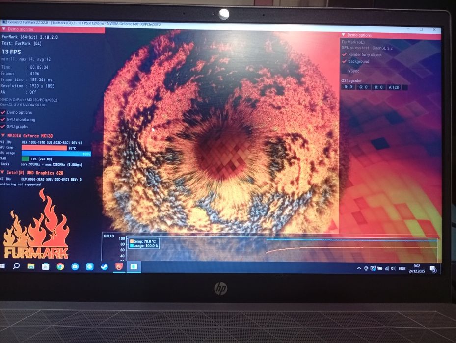 Ноутбук HP Pavilion 15 ( Intel i8-8265U / Nvidia MX130 )