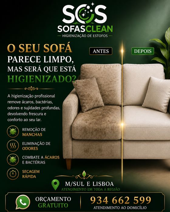 Limpeza e higienização de sofas, colchões e cadeiras
