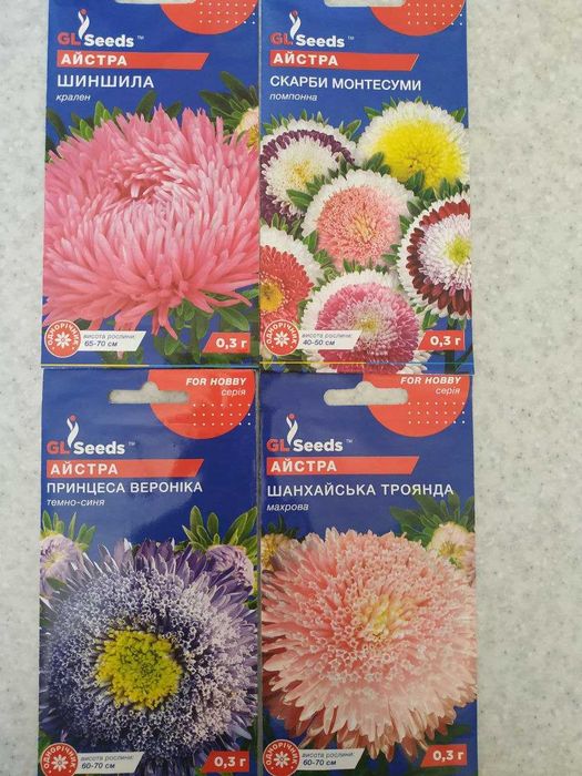 Схизантус, Левкой, Бальзамин, Венидиум, Астра разноцветная, крупная.