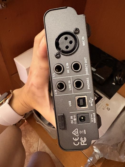 Kit gravacao interface + microfone behringer + suporte de micro