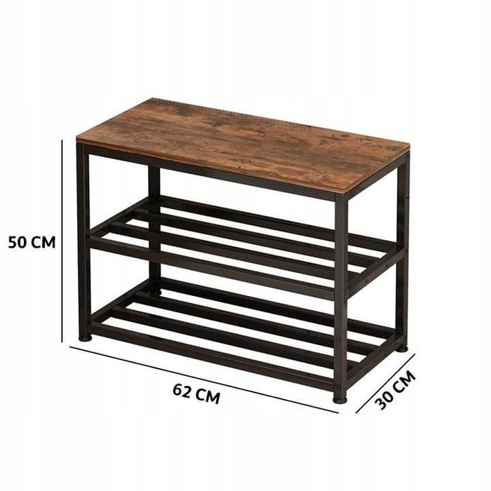 Szafka na buty z siedziskiem duża półka drewno 62 cm