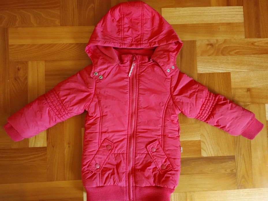 Kurtka zimowa dla dziewczynki, spodnie narciarskie rozmiar 92