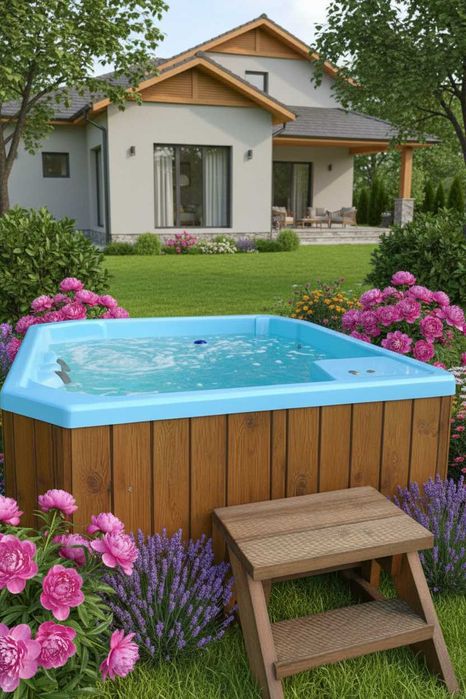 Jacuzzi całoroczne 5 os basen balia masaż pokrywa LED sauna transport