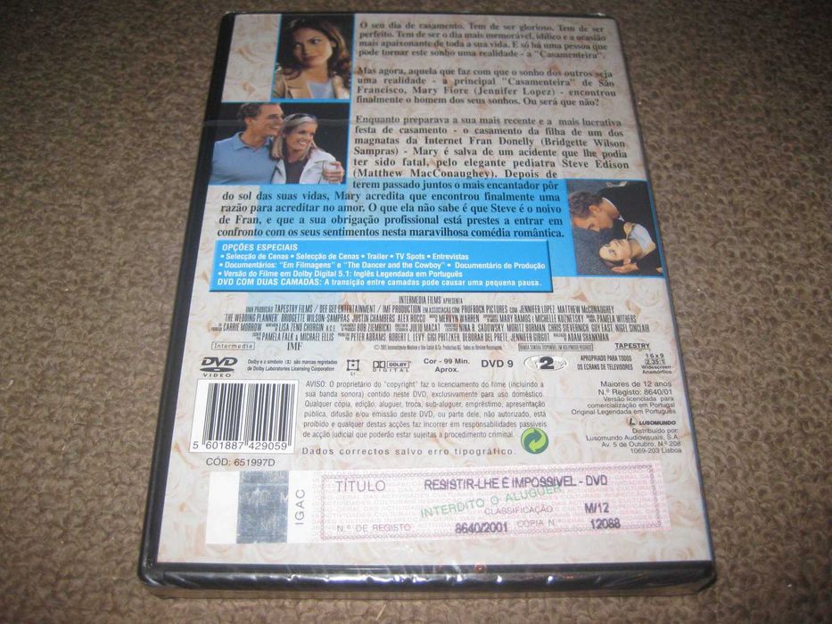 DVD "Resistir-lhe é Impossível" com Jennifer Lopez/Selado