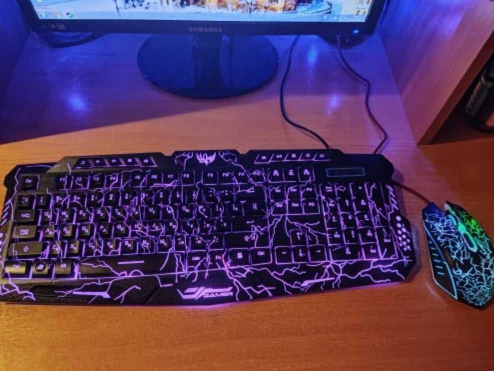 Игровая клавиатура с мышкой для компьютера, клавиатура с подсветкой ...
