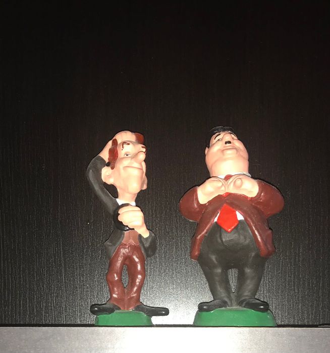 Bonecos em louça Laurel & Hardy