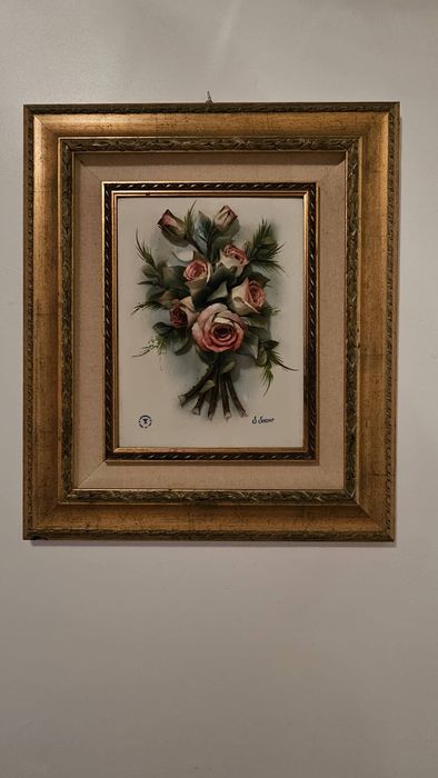 Quadros porcelana S. Sarno com flores em relevo - Vários
