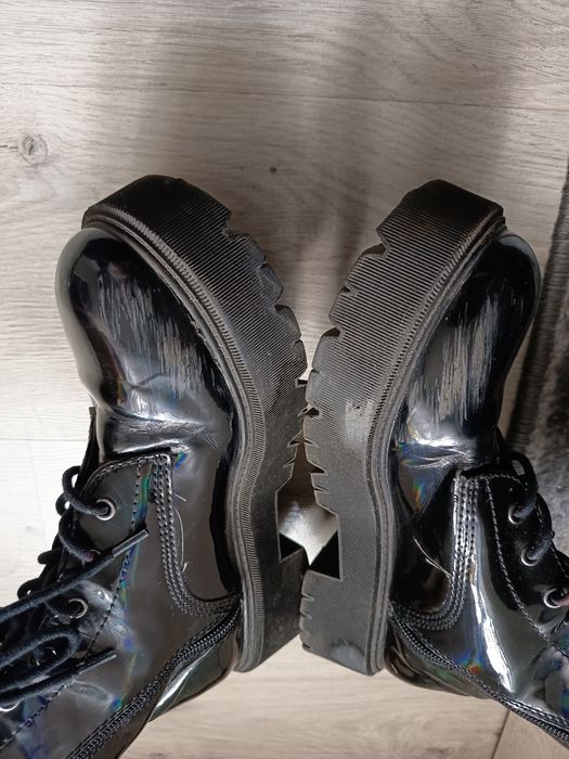 Buty kozaki trepy glany 38 Bershka czarne młodzieżowe