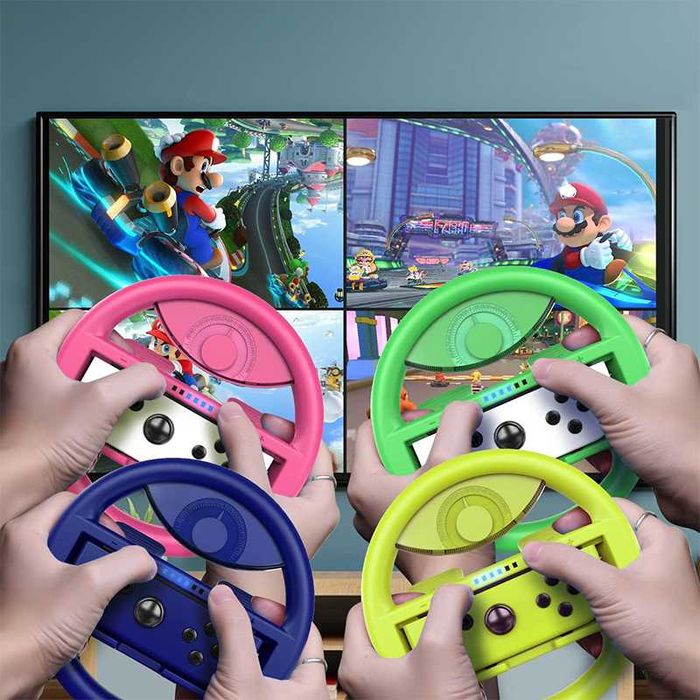 Zestaw 4 kolorowych kierownic do Joy-Con Wheel