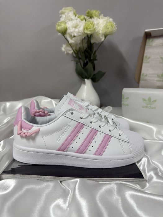 Жіночі кросівки Adidas Superstar Knotted Rope White Clear Pink адідас суперстар