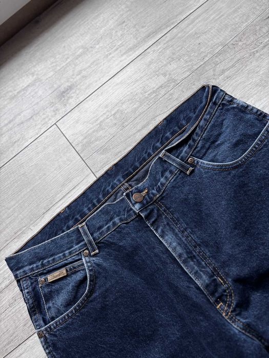 Wrangler Texas W38 L30 Jeansy Washed Navy Męskie Proste Straight Granatowe Washed Y2K