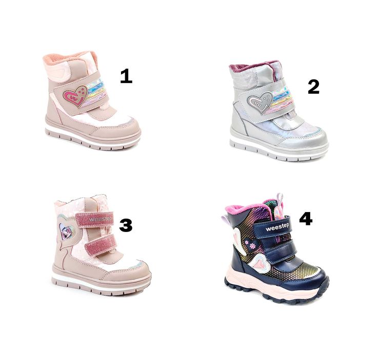 Дитячі зимові черевики Weestep чоботи 22 23 24 25 для дівчинки дутіки