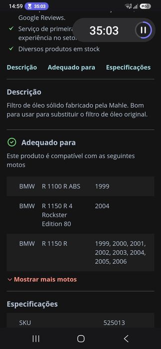 Filtro BMW boxer 1100,  1150, GS1150